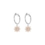 Orecchini A Cerchio Silver Moments Argento Bicolore Bianco - Rosa Cubic Zirconia [e1528fc1]