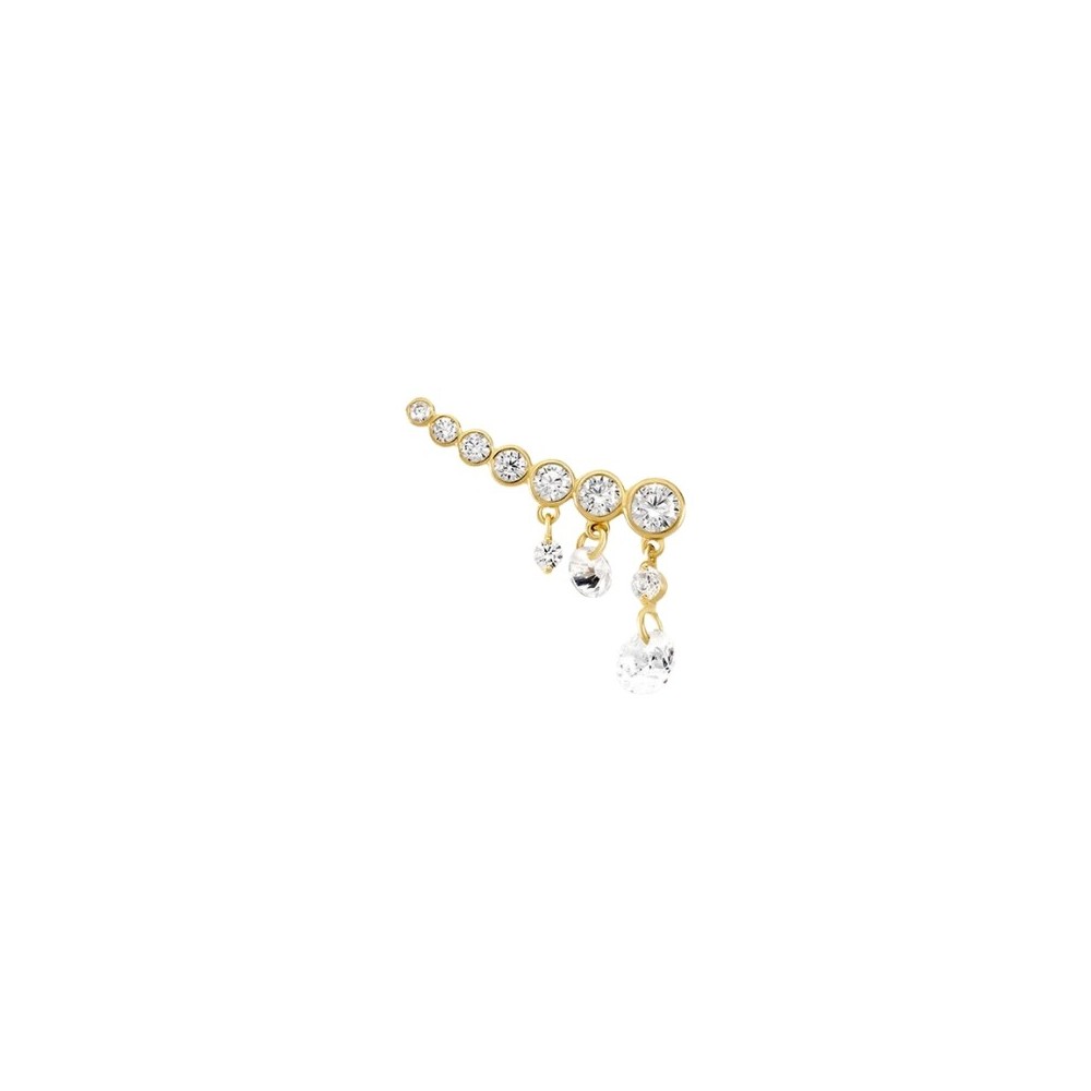 Orecchini Lobo Bon Ton Oro Giallo Cubic Zirconia [0d53ea6d]