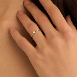 Anello Solitario Claire Oro Bianco Cubic Zirconia [f90430c8]