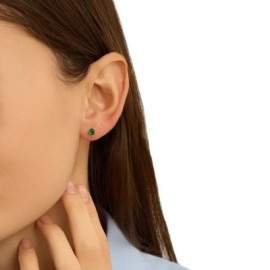 Orecchini Lobo Punto Luce Silver Rainbow Argento Rodiato Cubic Zirconia [a0069d23]