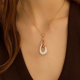 Collana Aura Acciaio Rosa Cristallo [8e8321fc]