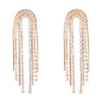 Orecchini Pendenti Romantic Shine Ottone Rosa Cristallo [8a1145b7]