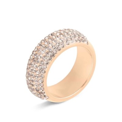 Anello Fascia Aura Acciaio Rosa Cristallo [ebb4bc75]