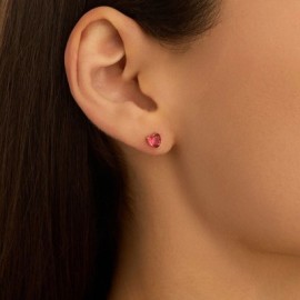 Orecchini Lobo Punto Luce Silver Rainbow Argento Rosa Cubic Zirconia [dc141863]