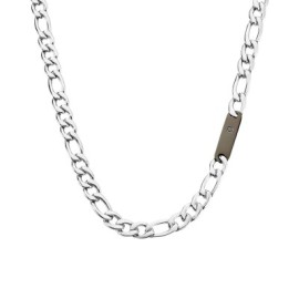 Collana Man Code Acciaio Bicolore Bianco  Nero Cubic Zirconia [9cf1c4da]