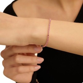 Bracciale Tennis Romantic Shine Metallo Rosa Cristallo [51c69558]