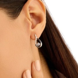 Orecchini Lobo Silver Elegance Argento Rodiato Cubic Zirconia [86ec298b]