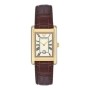 Orologio a due lancette in pelle marrone con datario [5b1c442d]