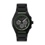 Orologio crono Armani Exchange Sync acciaio nero dettagli verdi [f53274cc]