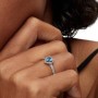 Anello Cuore in Rilievo Azzurro [7d616c0d]
