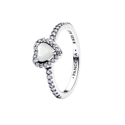 Anello Cuore in Rilievo Bianco [7ae95aea]