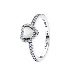 Anello Cuore in Rilievo Bianco [7ae95aea]