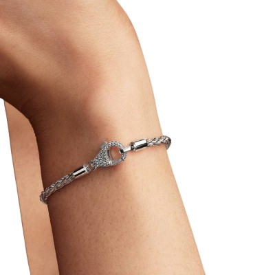 Bracciale Maglia Coda di Volpe con Chiusura Pavè [91458f55]