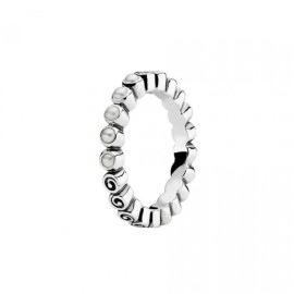 Anello Fedina argento e perline [854d49da]