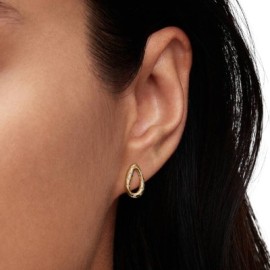 Orecchini a lobo ovali dalla forma organica con pietre incastonate [8d8d7c86]