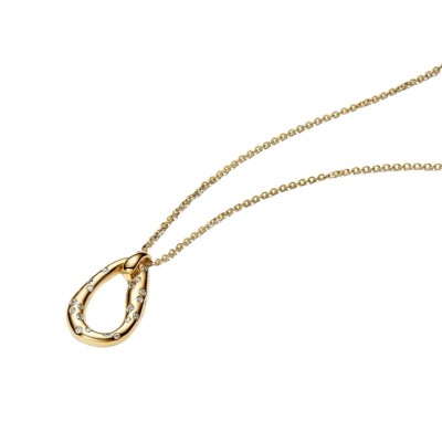 Collana con pendente dalle forme organiche e pietre incastonate [d64b12f6]