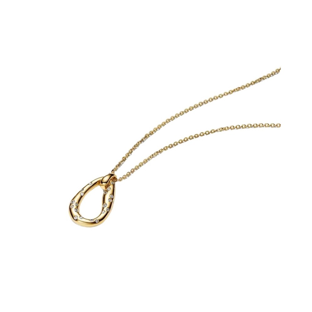 Collana con pendente dalle forme organiche e pietre incastonate [d64b12f6]