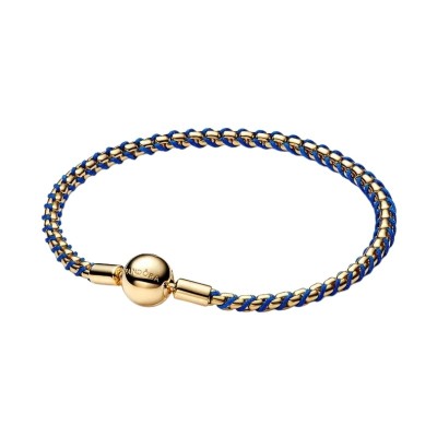 Bracciale a catena a maglia quadrata con cordino blu [b6a0d495]