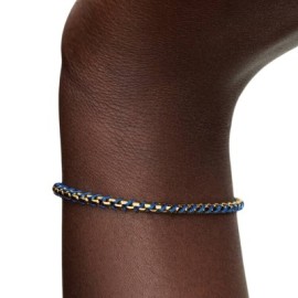 Bracciale a catena a maglia quadrata con cordino blu [b6a0d495]