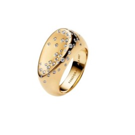 Anello a sigillo ovale bombato con pietre incastonate. [3f55bd97]