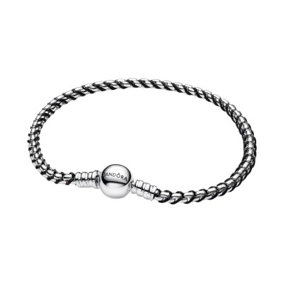 Bracciale a catena a maglie con cordino nero [9276739c]