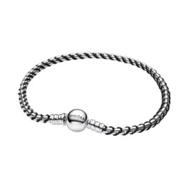 Bracciale a catena a maglie con cordino nero [9276739c]