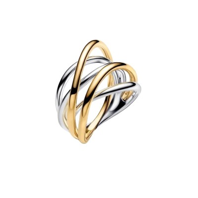 Anello a fascia intrecciata bicolore [86966148]
