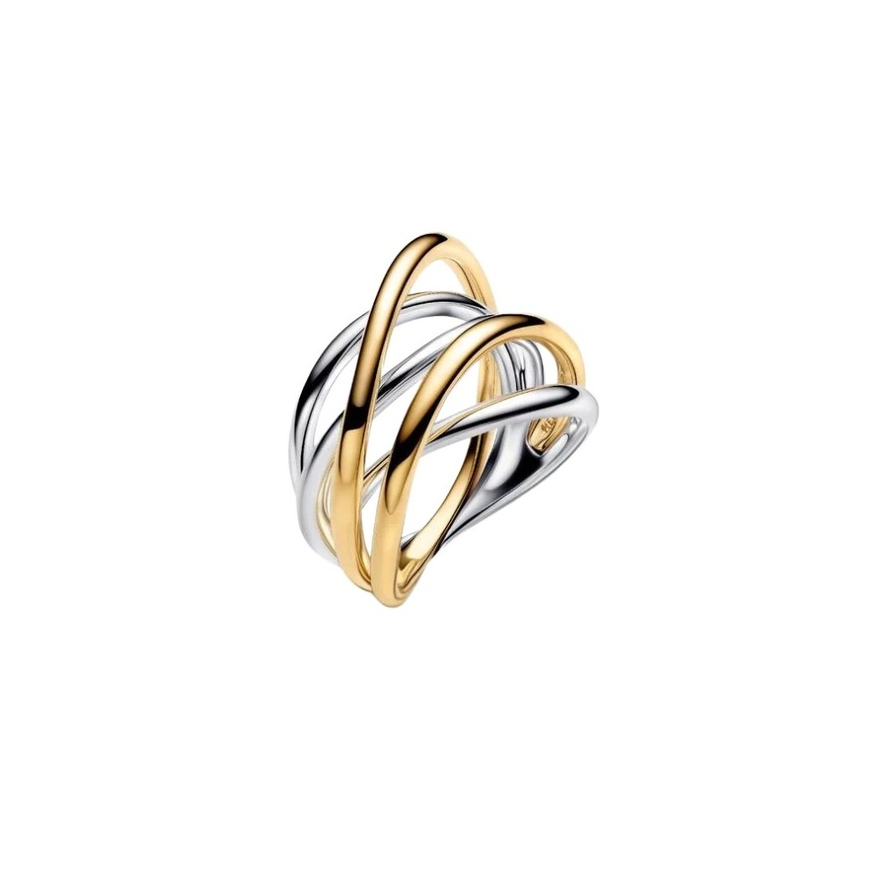 Anello a fascia intrecciata bicolore [86966148]