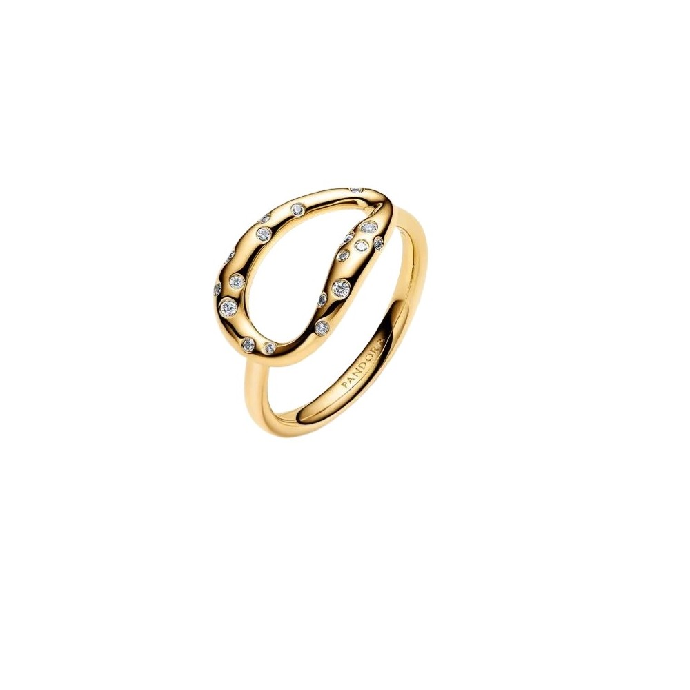 Anello vistoso con pietra incastonata dalla forma organica [88cfd04b]
