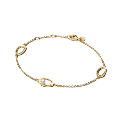 Bracciale con perle coltivate d'acqua dolce, ovali e trattate, dalla forma organica. [25ec1e40]