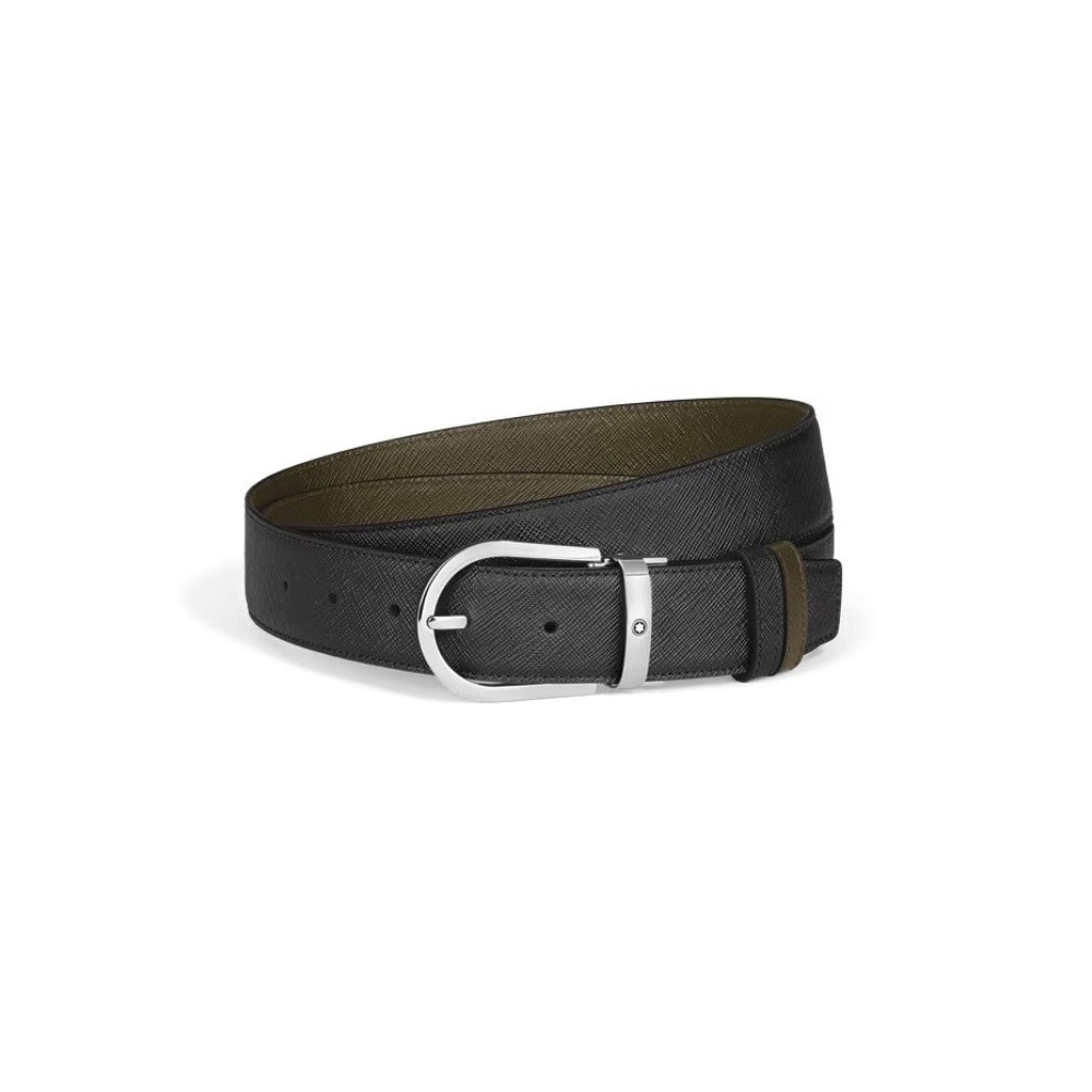 Cintura reversibile Horseshoe 35 mm in pelle sartoriale Montblanc  222147 [effcca81]