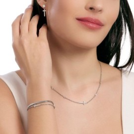 Bracciale regolabile con catene e croce Kidult [3bbfac7d]