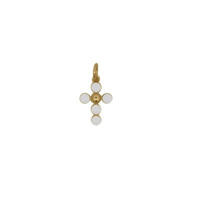 Charm Croce Pallini Smalto Bianco [b3505809]