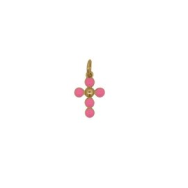 Charm Croce Pallini Smalto Rosa [3aa5310b]