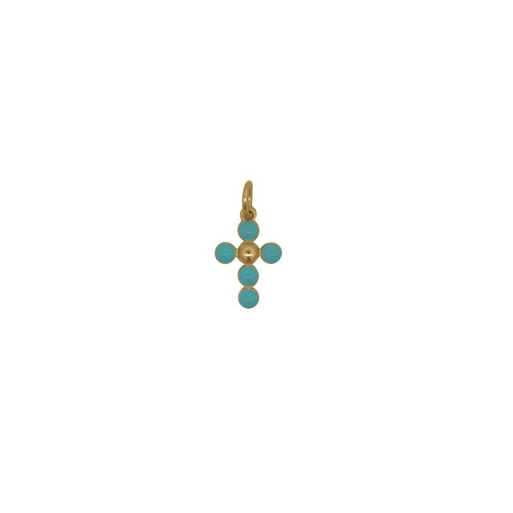 Charm Croce Pallini Smalto Azzurro [bd09e90a]