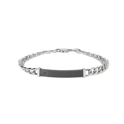 Bracciale uomo catena e piastra nera satinata Kidult [30a4b1b3]