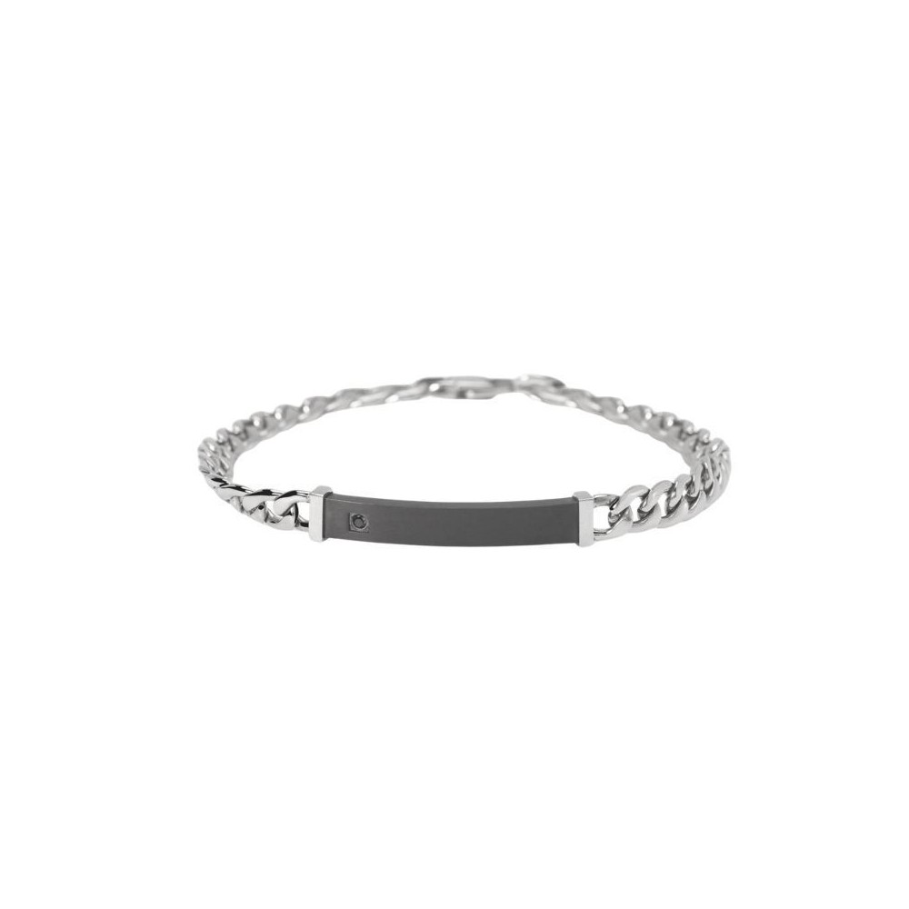 Bracciale uomo catena e piastra nera satinata Kidult [30a4b1b3]