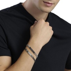 Bracciale uomo catena e piastra nera satinata Kidult [e982f2be]