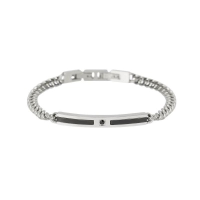 Bracciale uomo catena e piastra nera con cristallo Kidult [b70869b2]