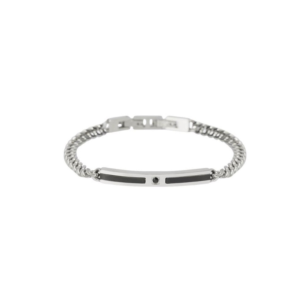 Bracciale uomo catena e piastra nera con cristallo Kidult [b70869b2]