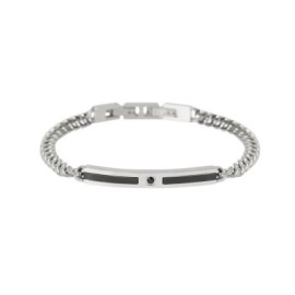Bracciale uomo catena e piastra nera con cristallo Kidult [b70869b2]