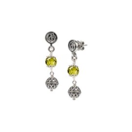 Orecchini pendenti argento brunito con zirconia sfaccettata [b83ebc28]