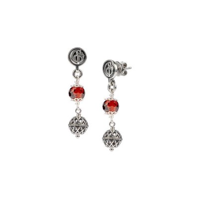 Orecchini pendenti argento brunito con zirconia sfaccettata [3f926429]