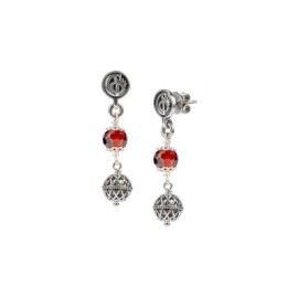 Orecchini pendenti argento brunito con zirconia sfaccettata [3f926429]