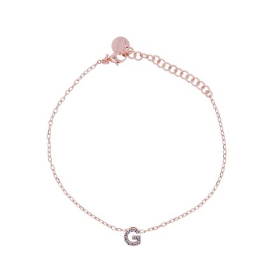 Bracciale Rue des mille con iniziale in argento rosato e zirconi BRZ-011 INIZ [11ddc144]