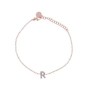 Bracciale Rue des mille con iniziale in argento rosato e zirconi BRZ-011 INIZ [7fe6434d]