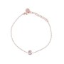Bracciale Rue des mille con iniziale in argento rosato e zirconi BRZ-011 INIZ [7ab60453]