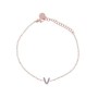 Bracciale Rue des mille con iniziale in argento rosato e zirconi BRZ-011 INIZ [cdabc557]