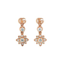 Orecchini Gucci Flora oro rosa 18Kt e diamanti YBD702691 [adb470ff]