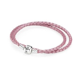 bRACCIALE DOPPIO GIRO CORDINO ROSA [c4a69add]